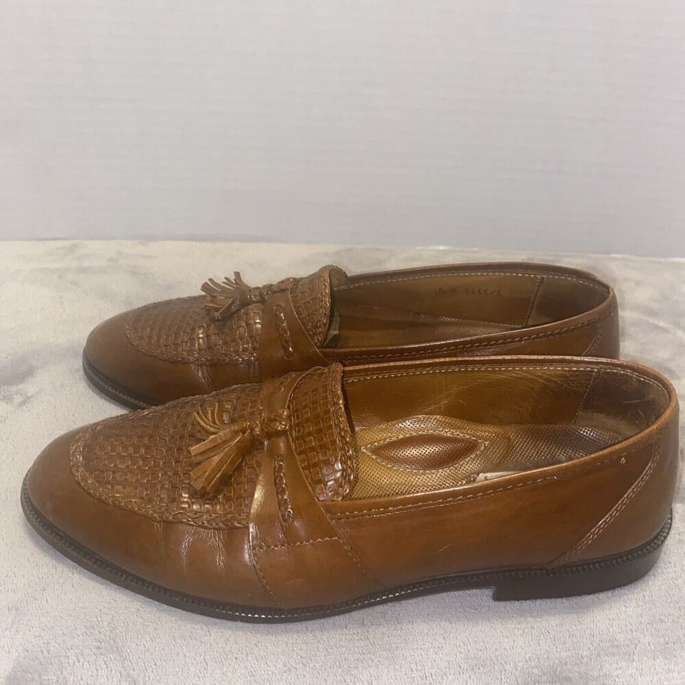 Italian Leather Men’s 10M Handcrafted Meeting Street Shoes Brown Loafers Oxfords